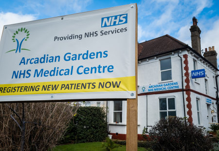 London. UK. 01.30.2021. A general practitioner or GP practice offering National Health Service to provide medical care to the local population.のeditorial素材
