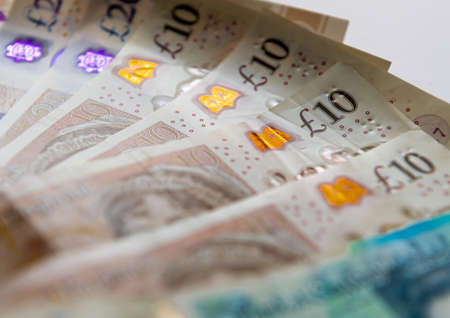 British pound sterling notes.の写真素材
