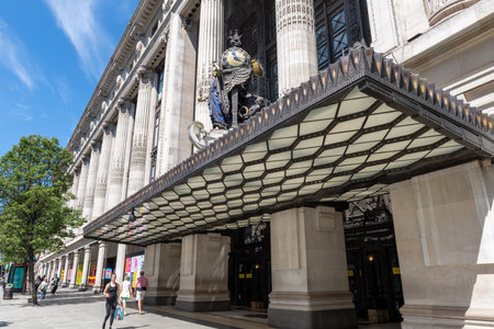 London.Uk. 06.20.2020. A street view of the world famous luxury department store Selfridges on...