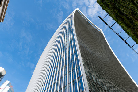 London. UK- 02.19.2023. The Fenchurch building nickname the Walkie-Talkie which also house the Sky Garden.のeditorial素材