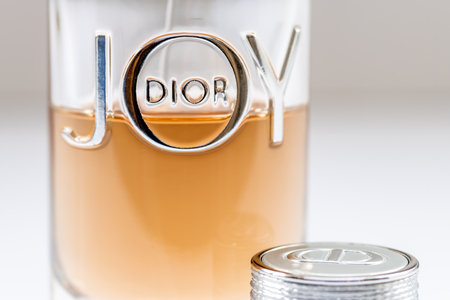 London. UK- 03.01.2023. Close up of a bottle of Joy perfume by the fashion and beauty company Dior.のeditorial素材