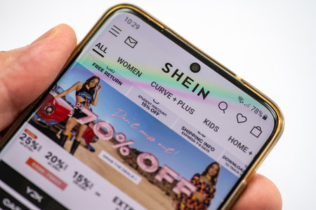 London. UK- 03.01.2023. The online wed pages of the fast fashion retailer giant Shein on a...
