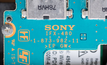 London. UK- 09.13.2023. The inside of a electronic device made by the Japanese technology company...