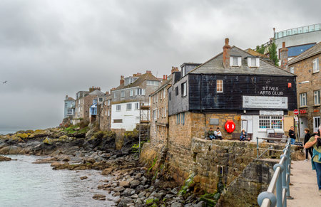 St. Ives.Cornwall. UK- 10.01.2023. The St. Ives Arts Club. A performing arts theatre, art gallery and artist community situated on Westcotts Quay.のeditorial素材