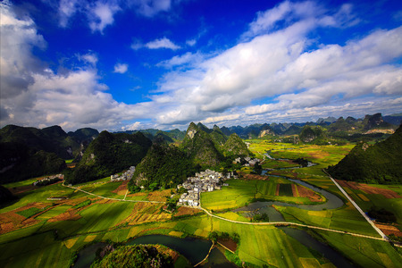 Natural scenery at Dukangxiang, Tiandengの写真素材