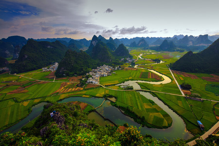 Natural scenery at Dukangxiang, Tiandengの写真素材