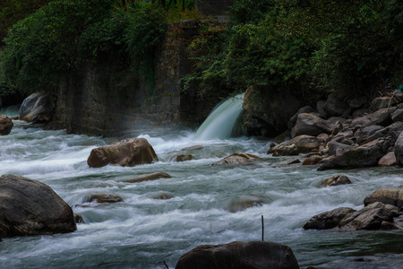 Stream of flowing waterの写真素材
