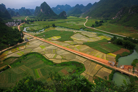Natural scenery at Mashan, Guangxiの写真素材