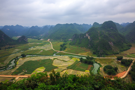 Natural scenery at Mashan, Guangxiの写真素材