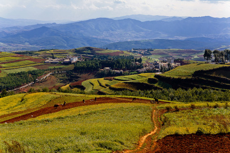 Beautiful Dongchuan Red Land in Yunnanの写真素材