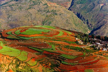Beautiful dongchuan red landの写真素材