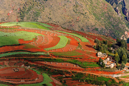Beautiful dongchuan red landの写真素材