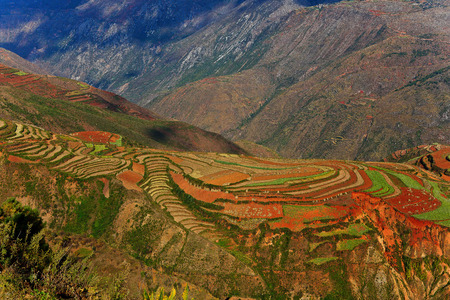 Dongchuan Red Land at Yunnan provinceの写真素材