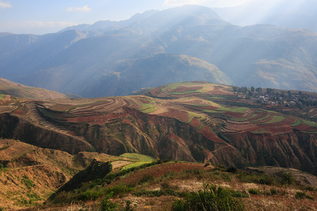 Dongchuan Red Land at Yunnan provinceの写真素材