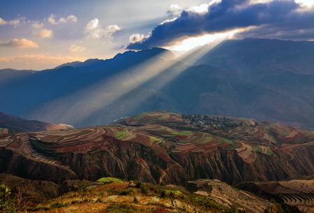Dongchuan Red Land at Yunnan provinceの写真素材