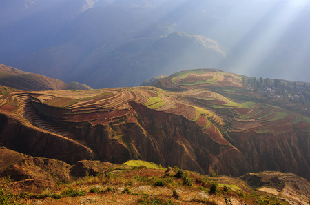Dongchuan Red Land at Yunnan provinceの写真素材