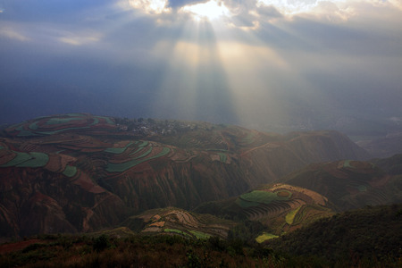 Dongchuan Red Land at Yunnan provinceの写真素材