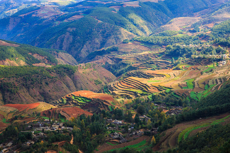 Dongchuan Red Land at Yunnan provinceの写真素材