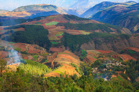 Dongchuan Red Land at Yunnan provinceの写真素材