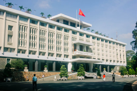 Ho Chi Minh, Vietnam - September 9 2016: General view of Independence Palace or Reunification Palace. Independence Palace is a landmark in Ho Chi Minh City, Vietnamのeditorial素材