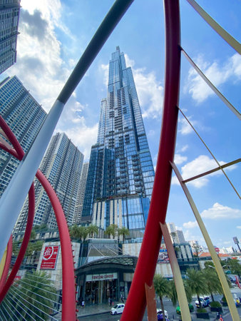 Ho Chi Minh City, Vietnam - 16 Oct 2022: View of Landmark 81 the tallest building in Vietnam