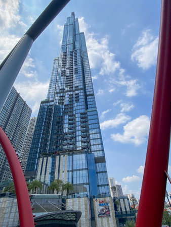 Ho Chi Minh City, Vietnam - 16 Oct 2022: View of Landmark 81 the tallest building in Vietnam
