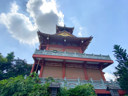 Ho Chi Minh City, Vietnam - 16 Oct 2022: View of Khanh An Monastery - The Japanese Temple in Ho Chi Minh City, Vietnamのeditorial素材
