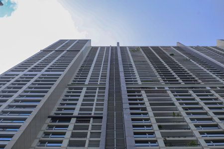 Low angle view of high apartment in Ho Chi Minh City, Vietnamのeditorial素材