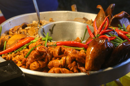 Closeup of Vietnamese Stew with Organ Meats in Ho Chi Minh City, Vietnamの写真素材