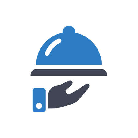 Vector illustration of food serving icon on white backgroundのイラスト素材