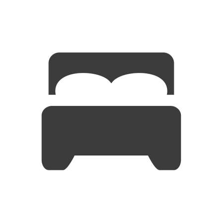 Vector illustration of double bed icon on white backgroundのイラスト素材