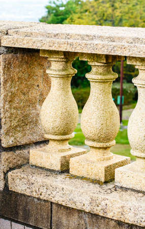 Close up stone fence. It is like the castle.の写真素材
