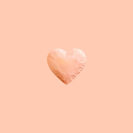 a big pink heart and pink background and copy space.の写真素材