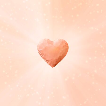 Energy of the light comes out of big pink heart and copy space. bright sparkly pink background.の写真素材