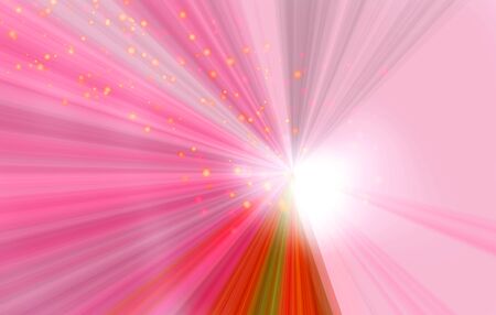 white lights and colorful radiation of the gradation with light sparkle background.red, white, yellow.の写真素材
