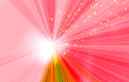 white lights and colorful radiation of the gradation with light sparkle background.red, green, white, yellow, black, orange.の写真素材