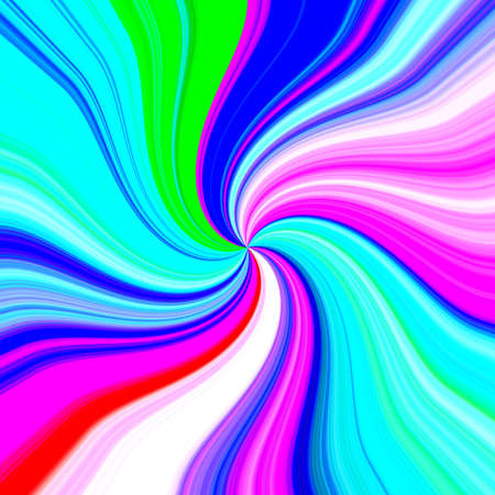 Rainbow Color Spiral Fabric Isolated on pattern abstract background.pink, blue, green, red, purple, orange,yellow, white.の写真素材