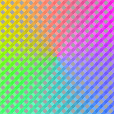 Background of the colorful gradation-colored checked pattern and copy space. pink ,yellow ,green ,blue ,red.の写真素材