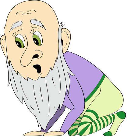 the little gnome found something and was very surprisedのイラスト素材