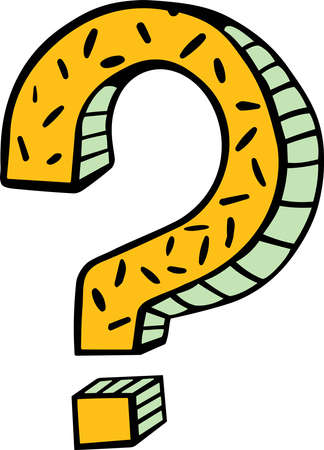 Handwritten Font Question Mark with a Stick Patternのイラスト素材