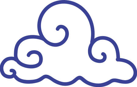Cloud icon in esoteric or oriental traditional style. It means peace and serenityのイラスト素材