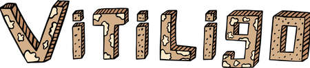 Funny cartoon font imitation of human skin with vitiligoのイラスト素材