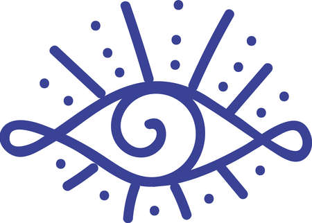 The eye icon, as an esoteric symbol, can mean knowledge, wisdom and enlightenmentのイラスト素材