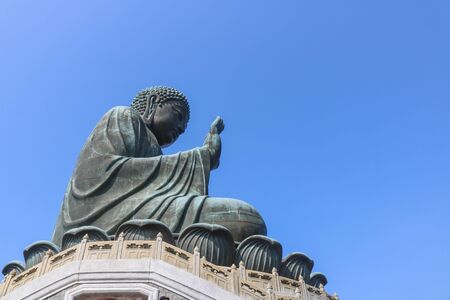 Beside of Big Buddha with blue sky in Hong Kong