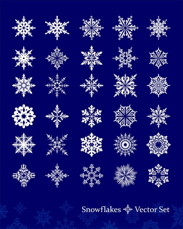 Set of vetor snowflakesのイラスト素材
