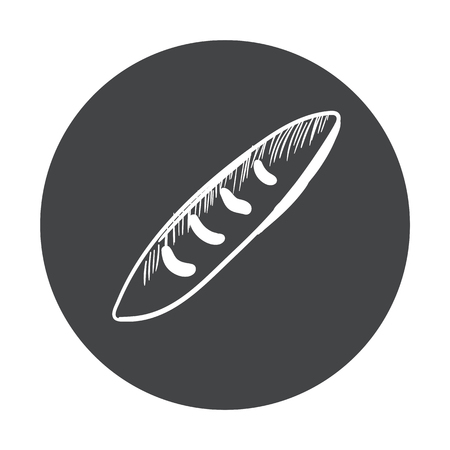 Hand Drawn fast food sticker. Blackboard Icon with chalk design. Vector illustration. baguette for cut outのイラスト素材