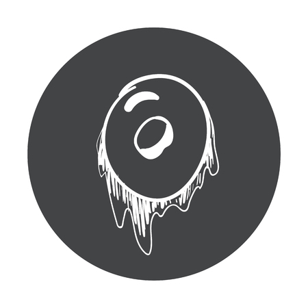 Hand Drawn bakery sticker set. Blackboard Icon with chalk design. Vector illustration. Donut for cut outのイラスト素材