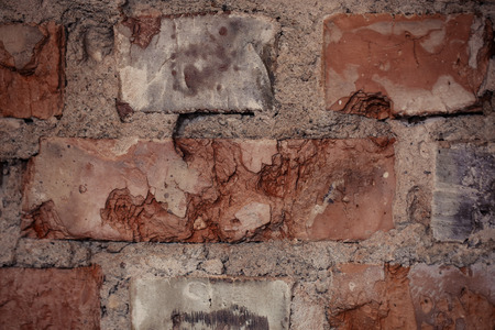 Texture of rough brick wall in old house. Background for design