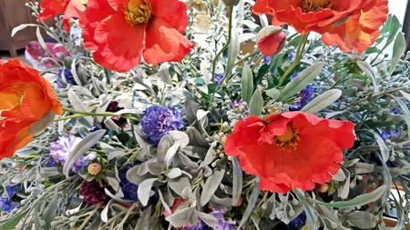 Artificial flower arrangementの写真素材