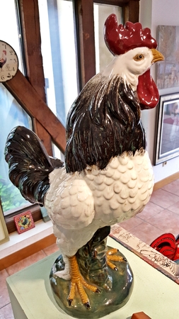 Colored chicken figurinesの写真素材